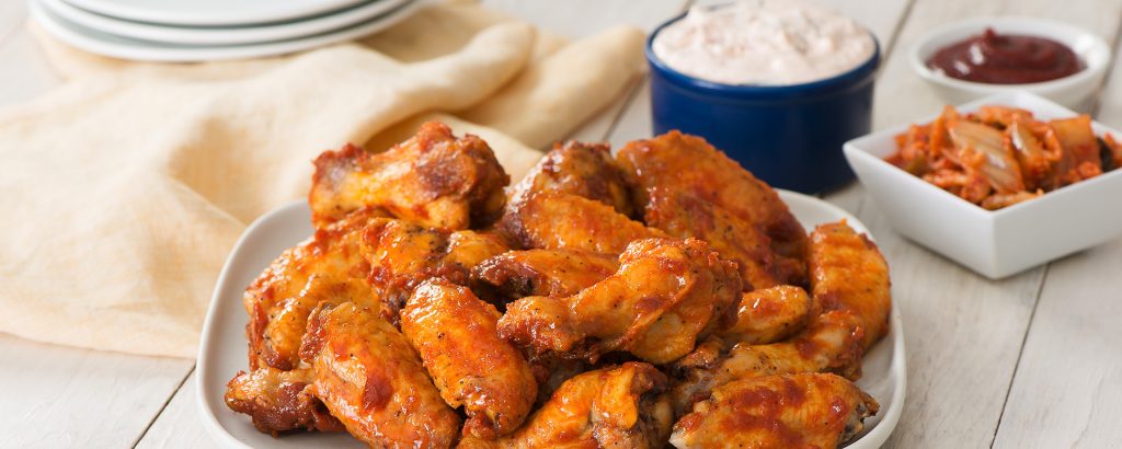 Photo of - Crispy Korean Chicken Wings with Kimchi Dip