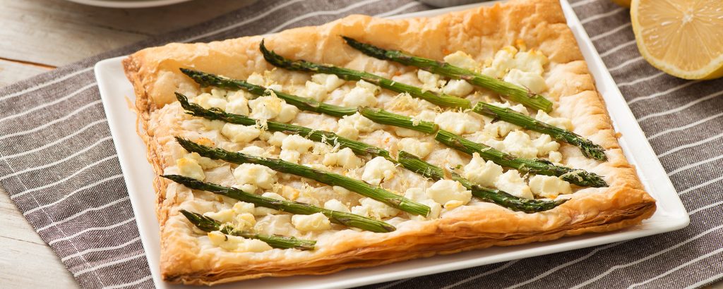 Photo of - Puff Pastry Goat Cheese and Asparagus Tart